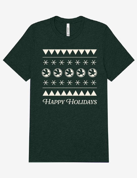 Bella and Canvas Emerald Green 'Happy Holidays' T-Shirt