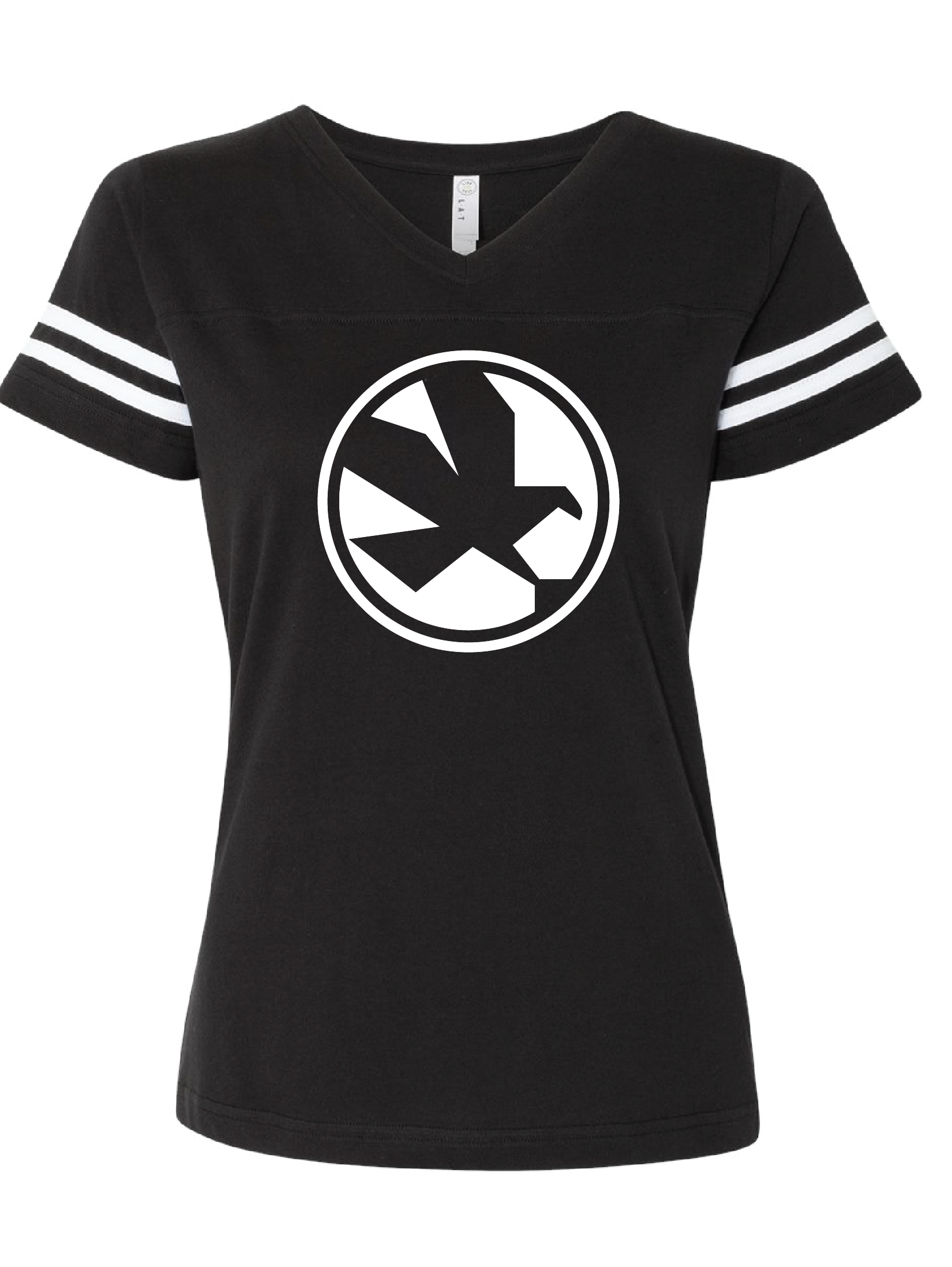 Women's Football V-Neck Fine Jersey Tee