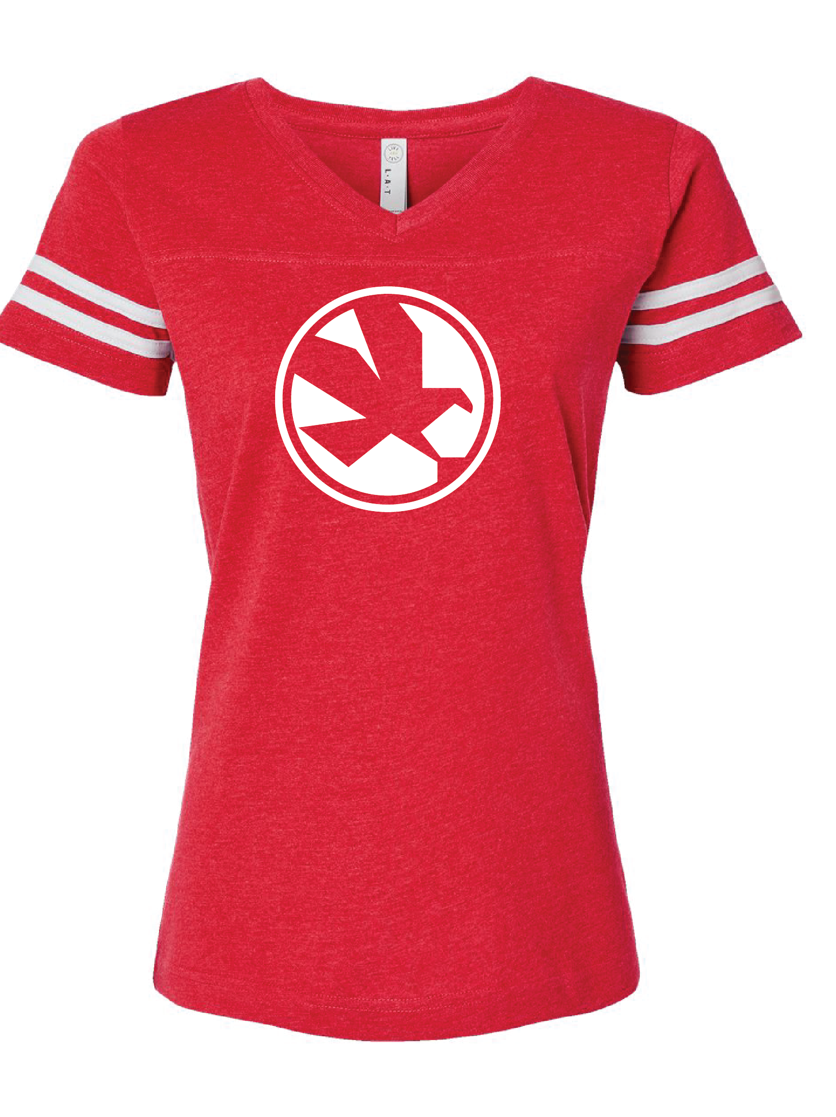 Women's Football V-Neck Fine Jersey Tee #3