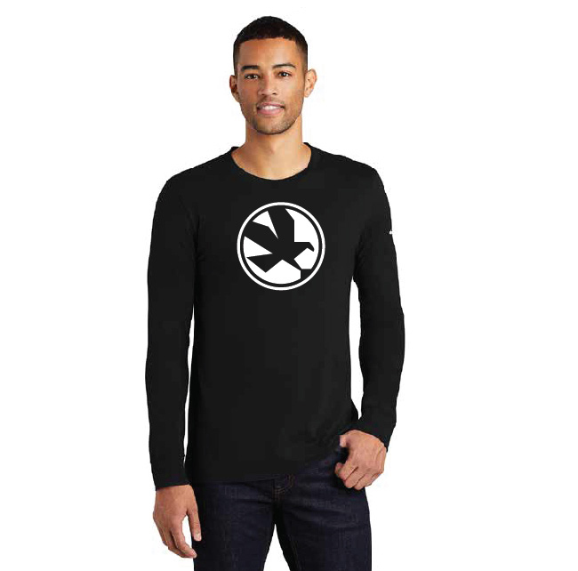 Nike Dri-FIT Cotton/Poly Long Sleeve Black Eagle Logo T-Shirt