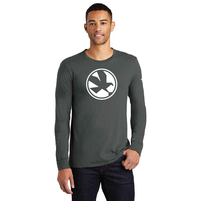 Nike Dri-FIT Cotton/Poly Long Sleeve Anthracite Eagle Logo T-Shirt