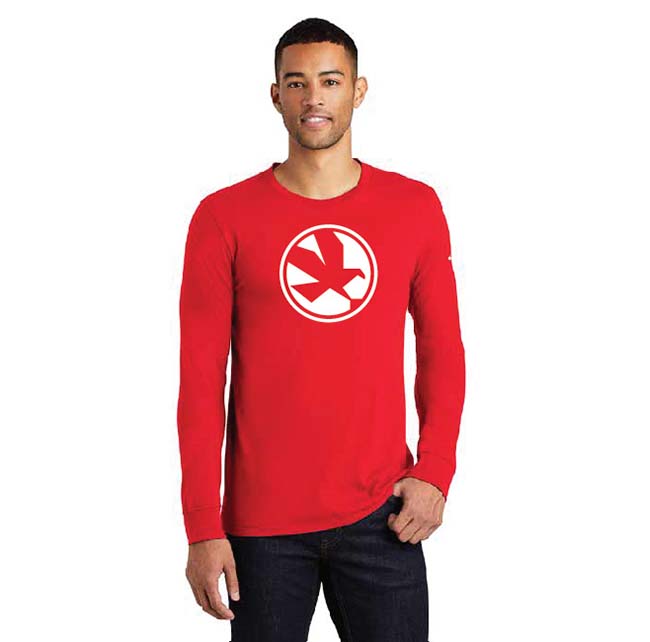 Nike Dri-FIT Cotton/Poly Long Sleeve Red Eagle Logo T-Shirt