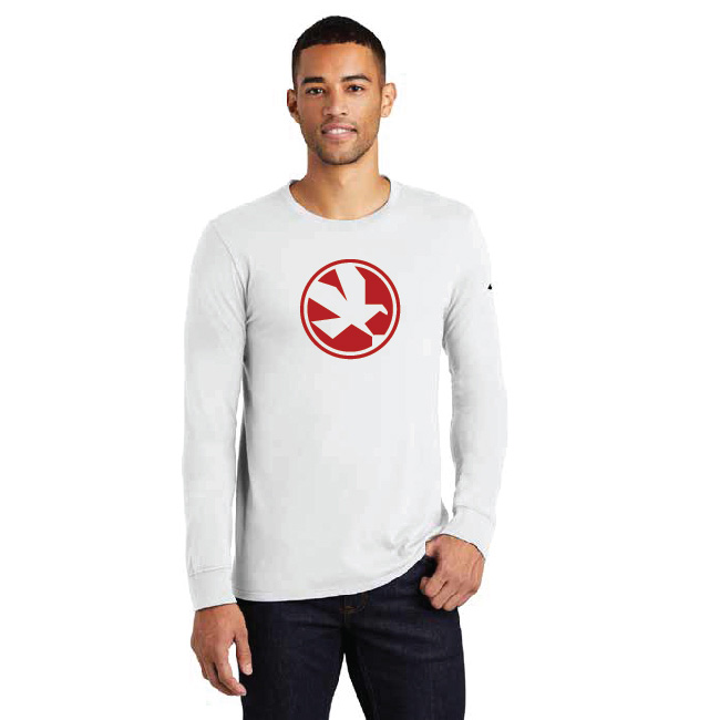 Nike Dri-FIT Cotton/Poly Long Sleeve White Eagle Logo T-Shirt